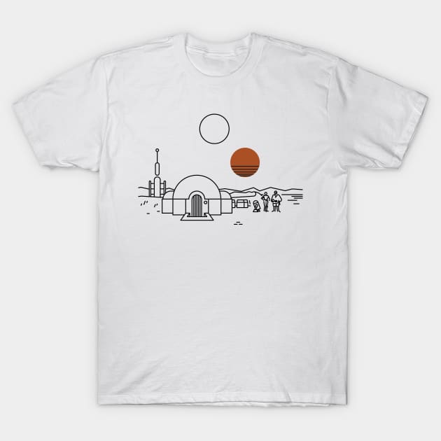 Galactic Sunset Apparel: Journey to the Desert Planet! T-Shirt by Chill Studio